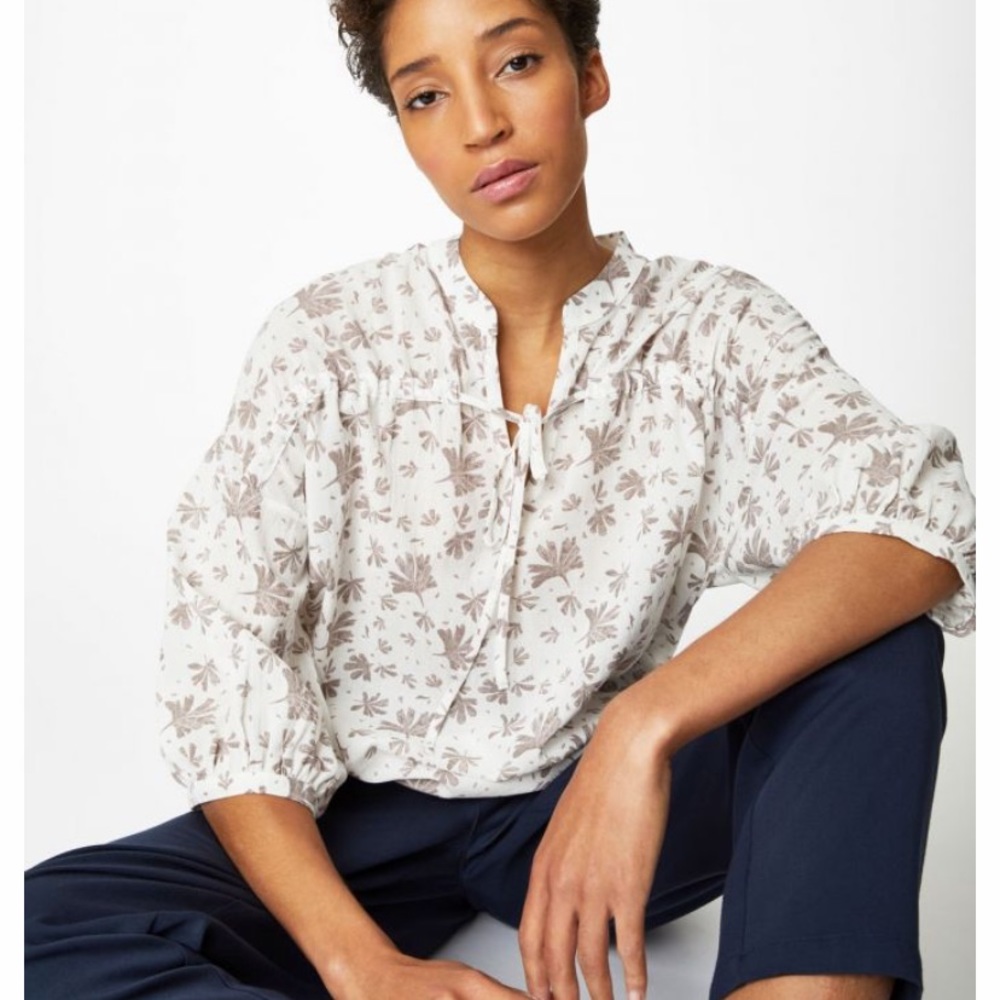 Thought winslet organic cotton floral blouse white